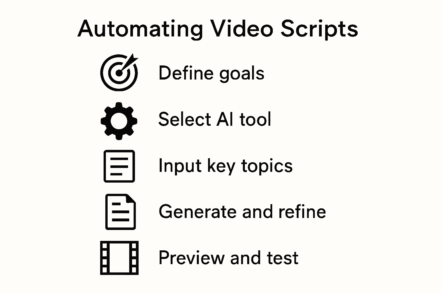 Infographic of five steps to video scripting automation