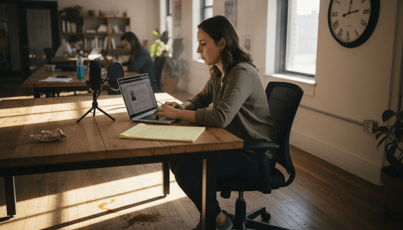 Woman preparing for personal branding video