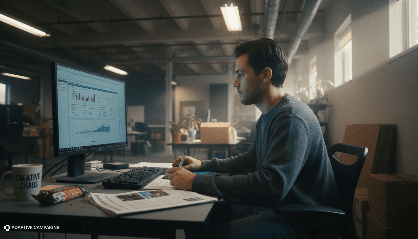 Marketing manager reviewing digital campaign data