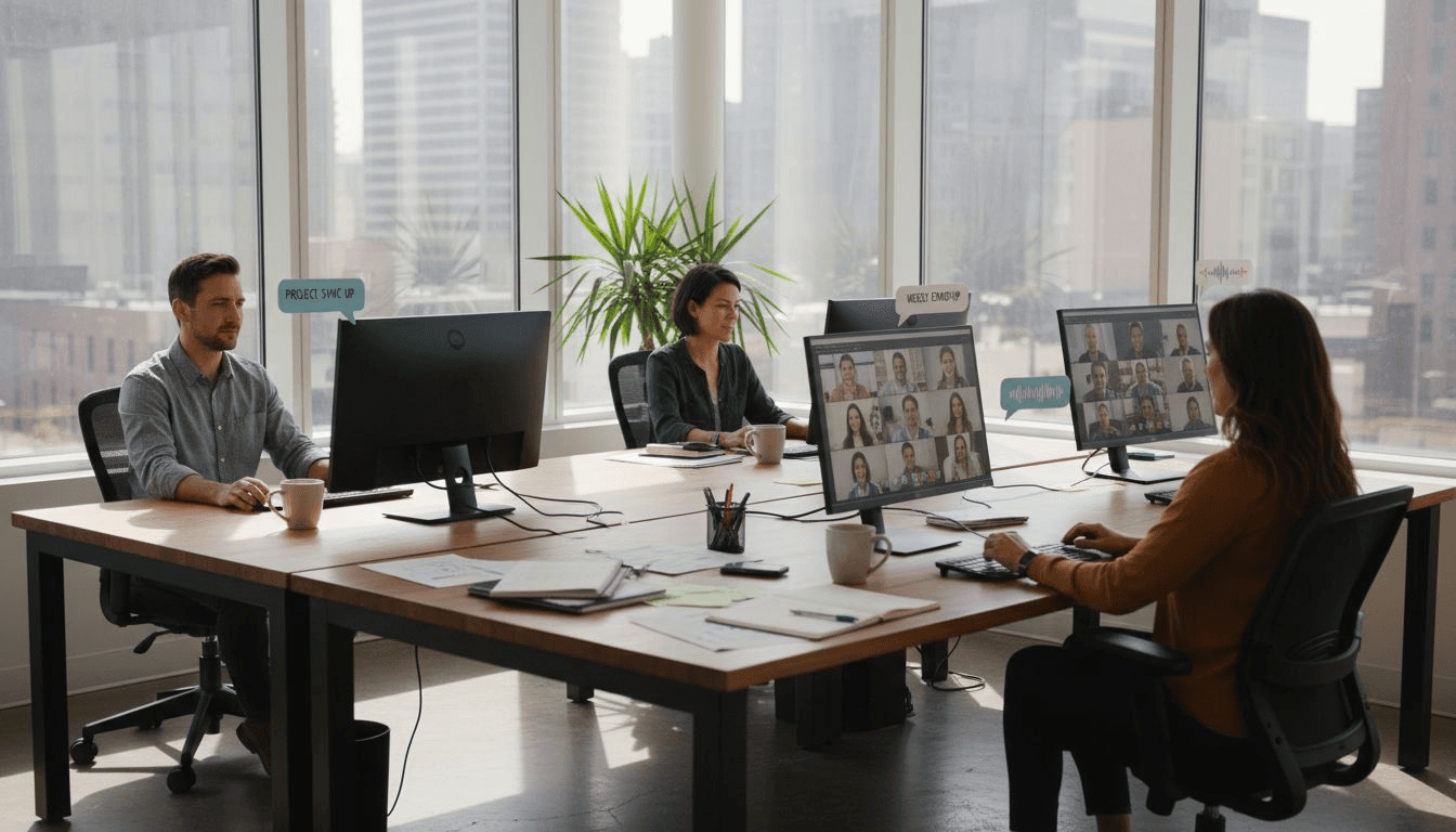Remote team on video collaboration call